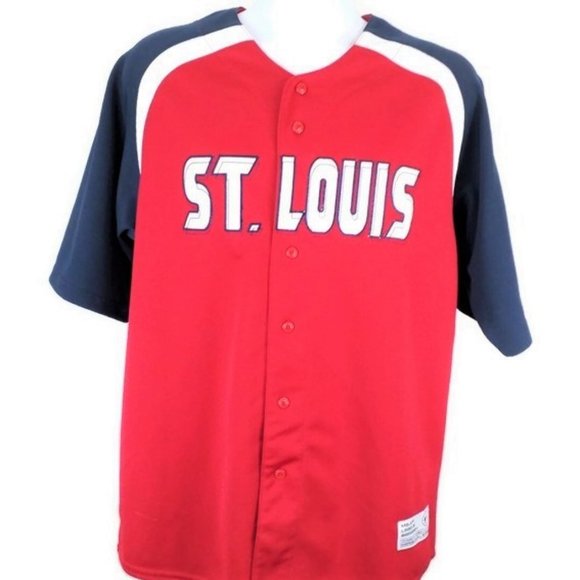 Dynasty St. Louis Cardinals MLB Short Sleeve Red Jersey Shirt Mens Large 42-44 - Picture 3 of 9